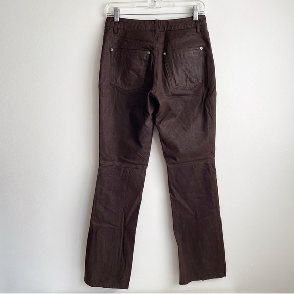 Vintage Route 66 Leather pants chocolate brown button fly y2k western bratz 26 - Picture 4 of 15